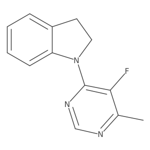 1-(5-fluoro-6-methylpyrimidin-4-yl)-2,3-dihydro-1H-indole结构式