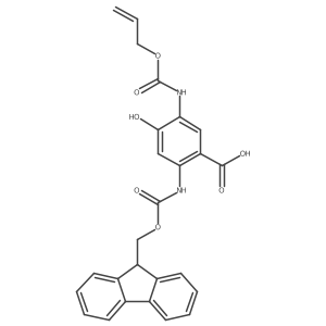 2-({[(9H-fluoren-9-yl)methoxy]carbonyl}amino)-4-hydroxy-5-{[(prop-2-en-1-yloxy)carbonyl]amino}benzoic acid Structure