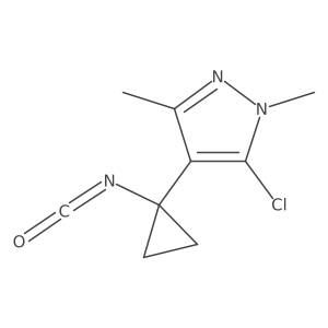 5-chloro-4-(1-isocyanatocyclopropyl)-1,3-dimethyl-1H-pyrazole结构式
