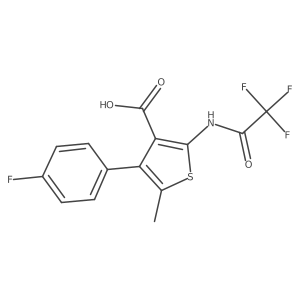 4-(4-Fluorophenyl)-5-methyl-2-(2,2,2-trifluoroacetamido)thiophene-3-carboxylic acid Structure