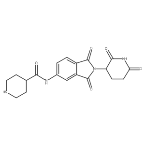 N-[2-(2,6-dioxopiperidin-3-yl)-1,3-dioxo-2,3-dihydro-1H-isoindol-5-yl]piperidine-4-carboxamide结构式