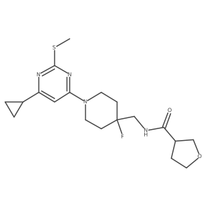 N-({1-[6-cyclopropyl-2-(methylsulfanyl)pyrimidin-4-yl]-4-fluoropiperidin-4-yl}methyl)oxolane-3-carboxamide Structure