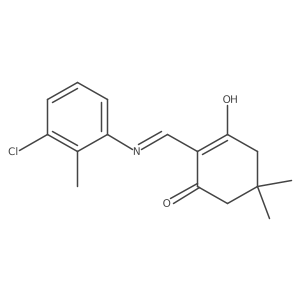 2-{[(3-Chloro-2-methylphenyl)amino]methylidene}-5,5-dimethylcyclohexane-1,3-dione结构式