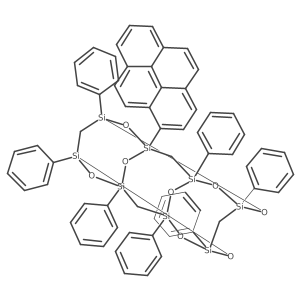 1,3,5,7,9,11,13-Heptakis-phenyl-15-pyren-1-yl-2,4,6,8,10,12,14,16-octaoxa-1,3,5,7,9,11,13,15-octasilapentacyclo[9.5.1.13,9.15,15.17,13]icosane Structure