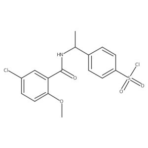 Benzenesulfonyl chloride, 4-[1-[(5-chloro-2-methoxybenzoyl)amino]ethyl]-, (R)-结构式