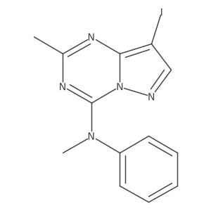8-iodo-N,2-dimethyl-N-phenylpyrazolo[1,5-a][1,3,5]triazin-4-amine Structure