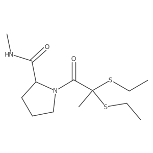 2-Pyrrolidinecarboxamide, 1-[2,2-bis(ethylthio)-1-oxopropyl]-N-methyl-, (S)-结构式