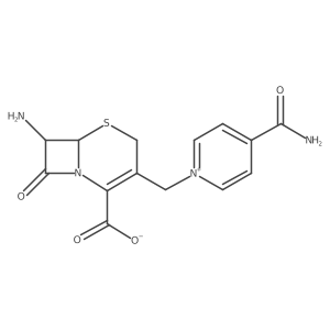 (6R,7R)-7-amino-3-[(4-carbamoylpyridin-1-ium-1-yl)methyl]-8-oxo-5-thia-1-azabicyclo[4.2.0]oct-2-ene-2-carboxylate结构式