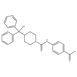 1-Acetyl-4-({[4-(hydroxydiphenylmethyl)piperidyl]thioxomethyl}amino)benzene结构式