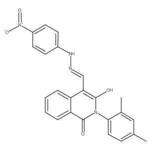 2-(2,4-Dimethylphenyl)-3-hydroxy-4-[(Z)-[(4-nitrophenyl)hydrazinylidene]methyl]isoquinolin-1-one Structure