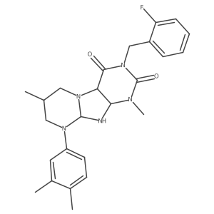 9-(3,4-dimethylphenyl)-3-[(2-fluorophenyl)methyl]-1,7-dimethyl-6,7,8,9a,10,10a-hexahydro-4aH-purino[7,8-a]pyrimidine-2,4-dione结构式
