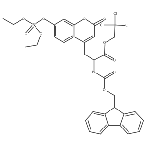 2,2,2-Trichloroethyl (S)-2-((((9H-fluoren-9-yl)methoxy)carbonyl)amino)-3-(7-((diethoxyphosphoryl)oxy)-2-oxo-2H-chromen-4-yl)propanoate Structure