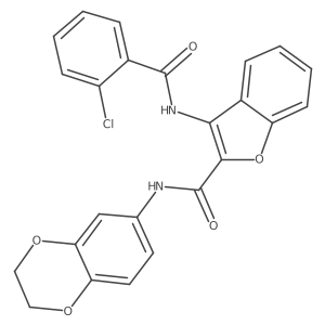 3-(2-chlorobenzamido)-N-(2,3-dihydro-1,4-benzodioxin-6-yl)-1-benzofuran-2-carboxamide Structure
