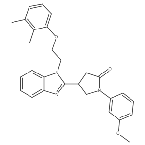 4-{1-[2-(2,3-dimethylphenoxy)ethyl]-1H-benzimidazol-2-yl}-1-(3-methoxyphenyl)pyrrolidin-2-one结构式