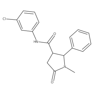 N-(3-chlorophenyl)-1-methyl-5-oxo-2-phenylpyrrolidine-3-carboxamide结构式