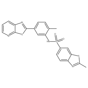 2-methyl-N-(2-methyl-5-(thiazolo[5,4-b]pyridin-2-yl)phenyl)benzo[d]thiazole-6-sulfonamide结构式