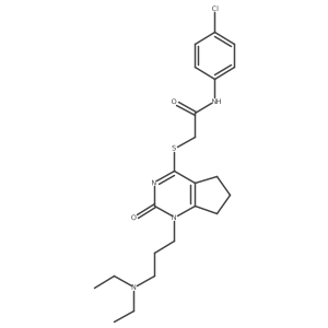 N-(4-chlorophenyl)-2-((1-(3-(diethylamino)propyl)-2-oxo-2,5,6,7-tetrahydro-1H-cyclopenta[d]pyrimidin-4-yl)thio)acetamide Structure