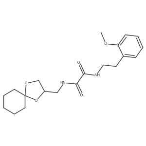 N1-(1,4-dioxaspiro[4.5]decan-2-ylmethyl)-N2-(2-methoxyphenethyl)oxalamide结构式
