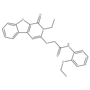 N-(2-ethoxyphenyl)-2-((3-ethyl-4-oxo-3,4-dihydrobenzofuro[3,2-d]pyrimidin-2-yl)thio)acetamide结构式