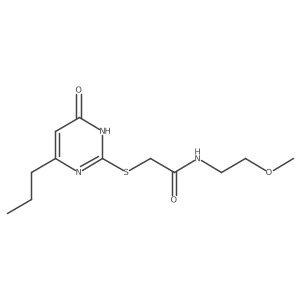 N-(2-methoxyethyl)-2-((6-oxo-4-propyl-1,6-dihydropyrimidin-2-yl)thio)acetamide结构式