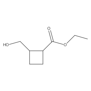 Ethyl 2-(hydroxymethyl)cyclobutane-1-carboxylate结构式