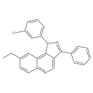 1-(3-chlorophenyl)-8-ethyl-3-phenyl-1H-pyrazolo[4,3-c]quinoline结构式