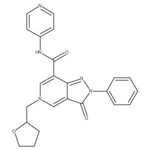 3-oxo-2-phenyl-N-(pyridin-4-yl)-5-((tetrahydrofuran-2-yl)methyl)-3,5-dihydro-2H-pyrazolo[4,3-c]pyridine-7-carboxamide Structure
