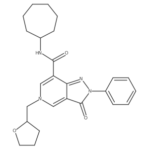 N-cycloheptyl-3-oxo-2-phenyl-5-((tetrahydrofuran-2-yl)methyl)-3,5-dihydro-2H-pyrazolo[4,3-c]pyridine-7-carboxamide Structure