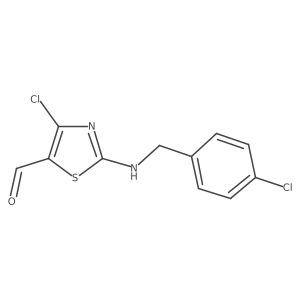 4-Chloro-2-(4-chloro-benzylamino)-thiazole-5-carbaldehyde结构式