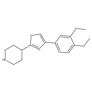 1-[4-(3,4-Dimethoxyphenyl)-1,3-thiazol-2-yl]piperazine Structure