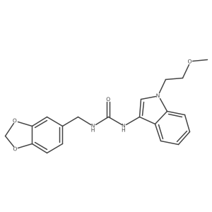 1-(benzo[d][1,3]dioxol-5-ylmethyl)-3-(1-(2-methoxyethyl)-1H-indol-3-yl)urea结构式