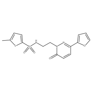 N-(2-(3-(furan-2-yl)-6-oxopyridazin-1(6H)-yl)ethyl)-5-methylthiophene-2-sulfonamide结构式