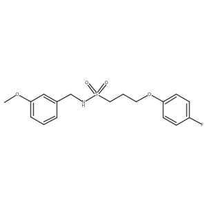 3-(4-fluorophenoxy)-N-(3-methoxybenzyl)propane-1-sulfonamide结构式