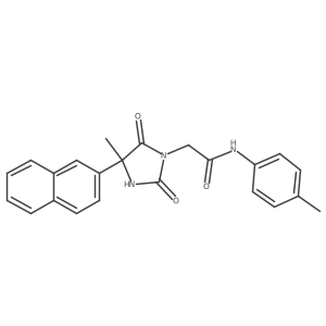 4-Methyl-N-(4-methylphenyl)-4-(2-naphthalenyl)-2,5-dioxo-1-imidazolidineacetamide结构式