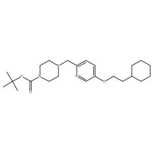 Tert-butyl 4-[[5-(2-cyclohexylethoxy)pyridin-2-yl]methyl]piperazine-1-carboxylate结构式