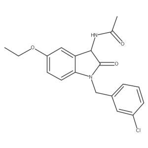 N-[1-(3-chlorobenzyl)-5-ethoxy-2-oxo-2,3-dihydro-1H-indol-3-yl]acetamide结构式