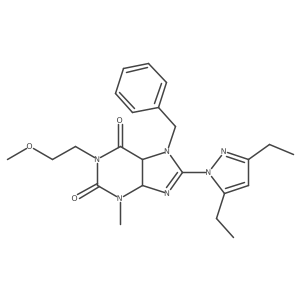 7-Benzyl-8-(3,5-diethylpyrazol-1-yl)-1-(2-methoxyethyl)-3-methyl-4,5-dihydropurine-2,6-dione Structure
