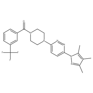 (3-(trifluoromethyl)phenyl)(4-(6-(3,4,5-trimethyl-1H-pyrazol-1-yl)pyridazin-3-yl)piperazin-1-yl)methanone结构式