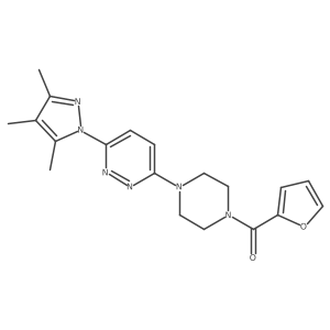 furan-2-yl(4-(6-(3,4,5-trimethyl-1H-pyrazol-1-yl)pyridazin-3-yl)piperazin-1-yl)methanone结构式