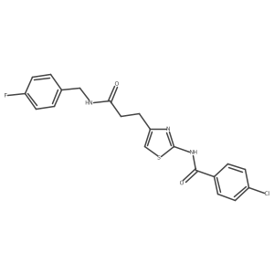 4-chloro-N-(4-(3-((4-fluorobenzyl)amino)-3-oxopropyl)thiazol-2-yl)benzamide Structure