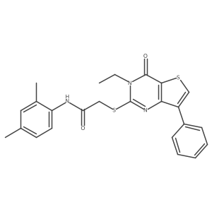 N-(2,4-dimethylphenyl)-2-({3-ethyl-4-oxo-7-phenyl-3H,4H-thieno[3,2-d]pyrimidin-2-yl}sulfanyl)acetamide Structure
