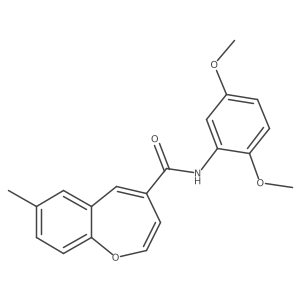 N-(2,5-dimethoxyphenyl)-7-methyl-1-benzoxepine-4-carboxamide结构式