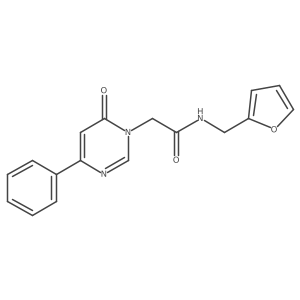 N-[(furan-2-yl)methyl]-2-(6-oxo-4-phenyl-1,6-dihydropyrimidin-1-yl)acetamide结构式