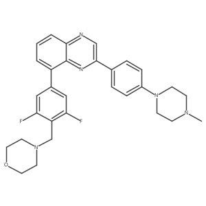 4-(2,6-Difluoro-4-(3-(4-(4-methylpiperazin-1-yl)phenyl)quinoxalin-5-yl)benzyl)morpholine结构式