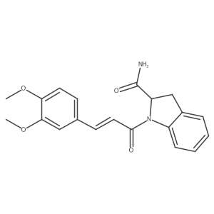 (Z)-1-(3-(3,4-dimethoxyphenyl)acryloyl)indoline-2-carboxamide结构式