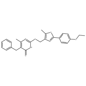 5-benzyl-2-(((2-(4-ethoxyphenyl)-5-methyloxazol-4-yl)methyl)thio)-6-methylpyrimidin-4(3H)-one Structure