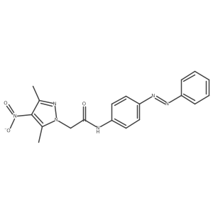 1H-Pyrazole-1-acetamide, 3,5-dimethyl-4-nitro-N-[4-[(1E)-2-phenyldiazenyl]phenyl]-结构式