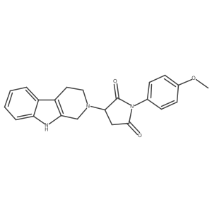 1-(4-methoxyphenyl)-3-(1,3,4,9-tetrahydro-2H-beta-carbolin-2-yl)pyrrolidine-2,5-dione结构式