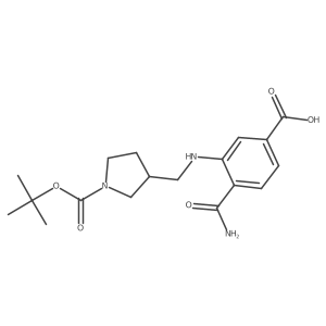 3-((1-(Tert-butoxycarbonyl)pyrrolidin-3-yl)methylamino)-4-carbamoylbenzoic acid结构式
