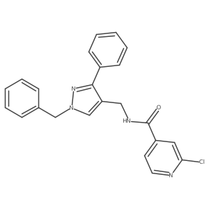 N-[(1-benzyl-3-phenylpyrazol-4-yl)methyl]-2-chloropyridine-4-carboxamide Structure